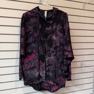 DYI Women's Black and Purple Tie-Dye Zip Hoodie